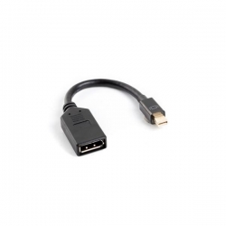 Adapter Lanberg AD-0003-BK (Mini DisplayPort M - DisplayPort F; 0,10m; kolor czarny)