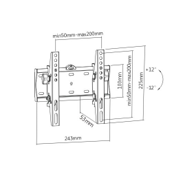 GEMBIRD UCHWYT ŚCIENNY REGULOWANY LCD 23-42 VESA MAX 200 X 200MM, DO 30KG-495771