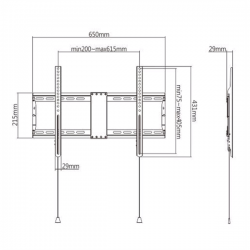 GEMBIRD UCHWYT ŚCIENNY LCD 37-80 VESA MAX 600 X 400MM, DO 70KG-495797