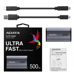 Dysk zewnętrzny SSD ADATA Elite SE880 500GB Szary-536458