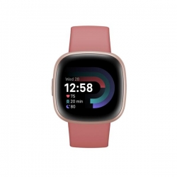 Fitbit versa 4 smart watch, pink body with pink silicone strap-580260