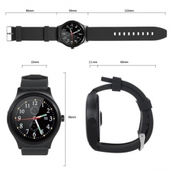 Smartwatch inteligentny zegarek RS100 NanoRS bluetooth krokomierz monitor snu pomiar tętna  czarny-580431