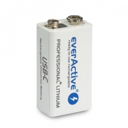 EVERACTIVE AKUMULATOREK 6F22/9V LI-ION 550 MAH Z USB TYP C EVHR22-550C-582288