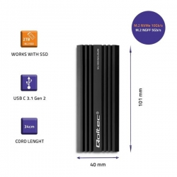 QOLTEC OBUDOWA NV2270 NA DYSK M.2 SSD | SATA | NVME | USB-C | 2TB-589054