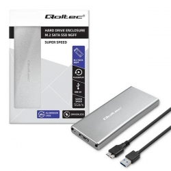 QOLTEC OBUDOWA NA DYSK M.2 SSD | SATA | NGFF | USB 3.0 | SUPER SPEED 5GB/S | 2TB | SREBRNY-589074