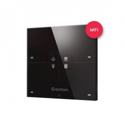 Grenton Smart panel/ 4 pola dotykowe/ wyświetlacz OLED/ Wi-Fi/ czarny szklany front