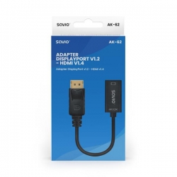 SAVIO ADAPTER DISPLAYPORT (M) V1.2 - HDMI A (F) V1.4, 4K AK-62-602801