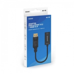 SAVIO ADAPTER DISPLAYPORT (M) V1.2 - HDMI A (F) V1.4, 4K AK-62-602802