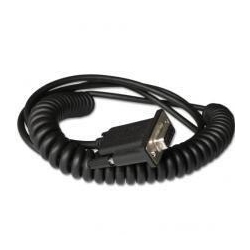 Industrial Cable: RS232 (5V signals), black, DB9 Female, 3m (9.8´), coiled, 5V external power with option power on pin 9, w/o ferrite