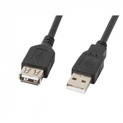 Kabel Lanberg CA-USBE-10CC-0007-BK (USB 2.0 M - USB 2.0 F; 0,7m; kolor czarny)