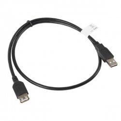 Kabel Lanberg CA-USBE-10CC-0007-BK (USB 2.0 M - USB 2.0 F; 0,7m; kolor czarny)-603457