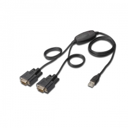 Konwerter/Adapter USB 2.0 do 2x RS232 (DB9)z kablem USB A M/Ż dł. 80cm