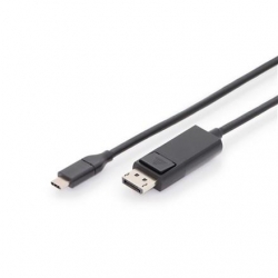 Kabel USB C/DP M/M  czarny 2m USB 3.1 SuperSpeed+ 4K 60Hz