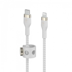 BELKIN KABEL USB C - LTG OPLOT SILICONE 3M BIAŁY-603722