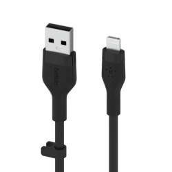 BELKIN KABEL USB-A - LIGHTNING SILICONE 3M CZARNY-603734