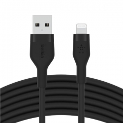 BELKIN KABEL USB-A - LIGHTNING SILICONE 3M CZARNY-603735