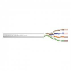 Kabel instalacyjny DIGITUS kat.5e, U/UTP, Eca, AWG24/1, PVC, 100m, szary