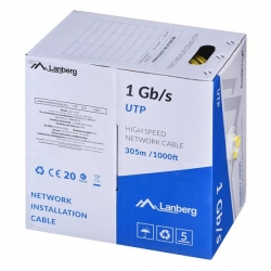 LANBERG KABEL UTP 1GB/S 305M DRUT CCA ŻÓŁTY LCU6-10CC-0305-Y