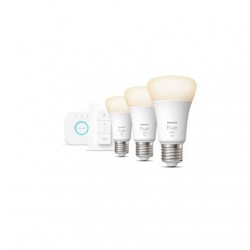 Philips Hue W Starter Kit 9,5W A60 E27 3szt, mostek, przełącznik Philips Hue Hue W Starter Kit 9,5W A60 E27, 3szt., mostek, przełącznik E27 9,5 W Ciep