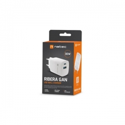 NATEC ŁADOWARKA RIBERA GAN 1X USB-A + 1X USB-C 30W BIAŁA NUC-2140-622610