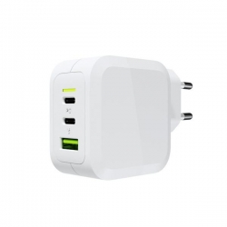 GREEN CELL ŁADOWARKA MULTI USB GAN GC POWERGAN 65W PD 3.0 QC 3.0 2XUSB-C 1XUSB-A BIAŁA-623069