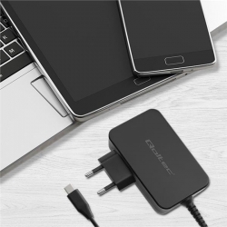 QOLTEC ŁADOWARKA GAN POWER PRO | 1XUSB-C | 90W | 5-20V | 3-4.5A | CZARNA-623130