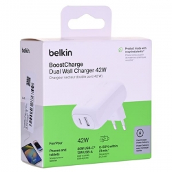 BELKIN PODWÓJNA ŁADOWARKA SIECIOWA USB-C USB-A 42W-623314