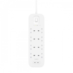 Listwa zasilająca Belkin Power Surge 8-PORT + 2xUSB-C PD 30W 900J White Schuko-624252