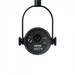 Shure MV7+-K-BNDL - Mikrofon lektorski/wokalny ze złączem XLR/USB-C Czarny + statyw biurkowy GATOR-625566