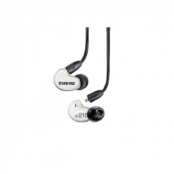 Shure SE215DYWH+UNI-EFS - Słuchawki douszne AONIC215 z pojedynczym przetwornikiem i kablem 3.5mm (białe)-625778