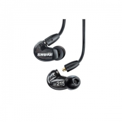 Shure SE215DYBK+UNI-EFS - Słuchawki douszne AONIC215 z pojedynczym przetwornikiem i kablem 3.5mm (czarne)-625807