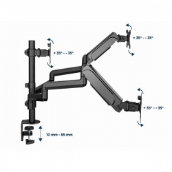 GEMBIRD BIURKOWE REGULOWANE RAMIĘ/UCHWYT NA 3 MONITORY 17-27, VESA 100X100MM, DO 7 KG-632058