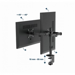 GEMBIRD BIURKOWE REGULOWANE RAMIĘ/UCHWYT NA 2 MONITORY 17-32, VESA 100X100MM, DO 9 KG-632115