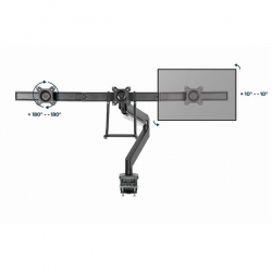 GEMBIRD BIURKOWE REGULOWANE RAMIĘ/UCHWYT NA 3 MONITORY 17-27, VESA 100X100MM, DO 6 KG-632241