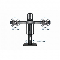 GEMBIRD STOJAK BIURKOWY NA DWA MONITORY Z REGULACJĄ WYSOKOŚCI 17-27, VESA 100X100MM, DO 6 KG-632321