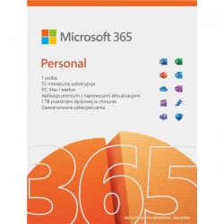 Microsoft 365 Personal PL (1 osoba.; 5 urządzeń ; 12 miesięcy; wersja fizyczna; Polska) (QQ2-01752)