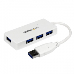 WHITE 4 PORT MINI USB 3.0 HUB/.