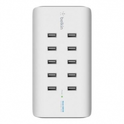 10-PORT USB-CHARGING STATION/120W 2.4A PER PORT WHITE