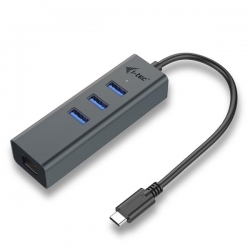 I-TEC USB-C 3-PORT HUB + GLAN/3X USB 3.0 SPACE GREY TB3 COMP.