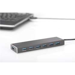 DIGITUS HUB USB 3.0/KONCENTRATOR 7XUSB 3.0 SUPERSPEED, AKTYWNY, ALUMINIUM DA-70241-1-659152