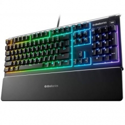 Klawiatura gamingowa SteelSeries Apex 3, układ NOR, przewodowa, czarna SteelSeries | Wierzchołek 3 | Klawiatura do gier | Światło LED RGB | NORD | Prz