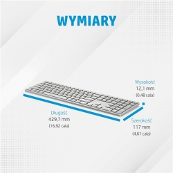 Klawiatura HP 970 Programmable Wireless Keyboard bezprzewodowa srebrna 3Z729AA-660309