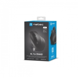 NATEC MYSZ WERTYKALNA CRAKE 2 BEZPRZEWODOWA BLUETOOTH 5.0+2.4GHZ 2400DPI CZARNA NMY-2048-661409