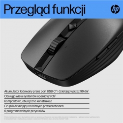 Mysz HP 710 Rechargeable Silent Mouse Black bezprzewodowa z akumulatorem czarna 6E6F2AA-661785