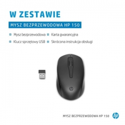 Mysz HP 150 Wireless Mouse bezprzewodowa czarna 2S9L1AA-661977