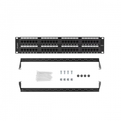 PATCH PANEL 48 PORT 2U 19" KAT.6 UTP CZARNY LANBERG