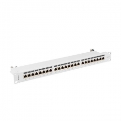 PATCH PANEL 24 PORT 1U 19" KAT.7 FTP EKRANOWANY SZARY LANBERG