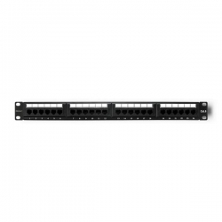 Qoltec Patch panel RACK | 24 porty | kat.6 UTP | Czarny