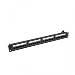 LANBERG PATCH PANEL 24 PORT 1U 19" KAT.6A UTP CZARNY PPUA-1024-B