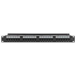 Patch Panel 24x RJ45 Cat6 UTP ze wspornikiem do kabli